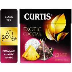 Curtis Exotischer Cocktail-Schwarztee mit 20 Pyramiden