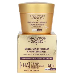 Hyaluron GOLD Multiaktive Lifting-Creme für Gesicht und Augenpartie 40+, Tag/Nacht